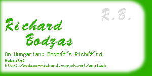 richard bodzas business card